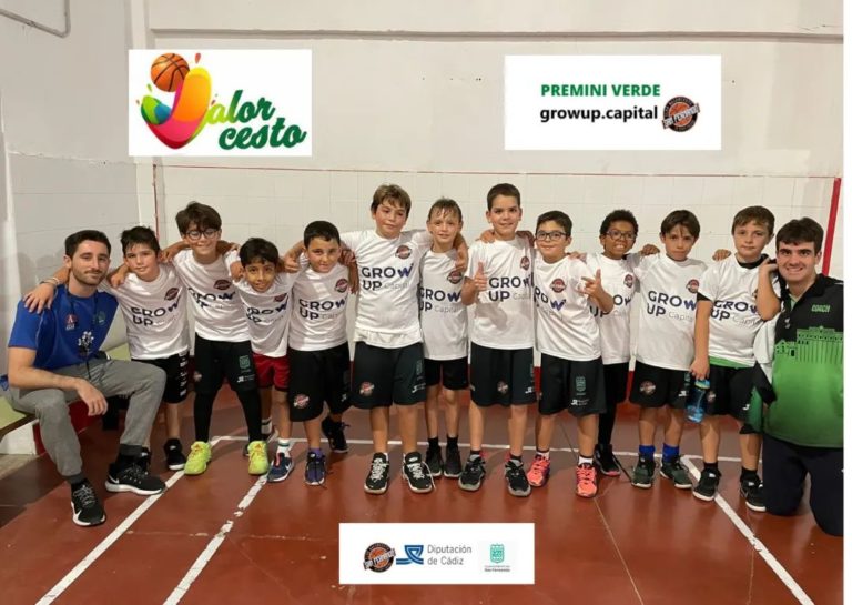 Lee más sobre el artículo Aquí os presentamos a uno de nuestros equipos de categoría Premini, el Premini Verde #growup.capital que disputará la Liga Valorcesto de la FAB Cádiz esta temporada 22-23.
